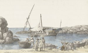 Gezicht op Tarente en haven van Luogo Vivo Oil painting by Abraham-Louis-Rodolphe Ducros
