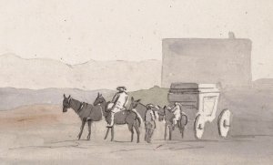 Halteplaats onderweg voor aankomst in Terracina by Abraham-Louis-Rodolphe Ducros Oil Painting