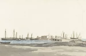 Haven van Barletta met schepen by Abraham-Louis-Rodolphe Ducros Oil Painting
