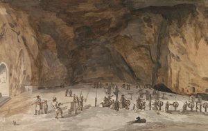Interieur van grot Santa Maria Capella by Abraham-Louis-Rodolphe Ducros Oil Painting
