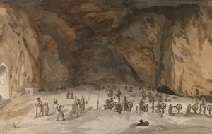 Interieur van grot Santa Maria Capella by Abraham-Louis-Rodolphe Ducros Oil Painting
