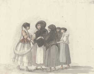 Klederdrachten van het eiland Ghozo by Abraham-Louis-Rodolphe Ducros Oil Painting