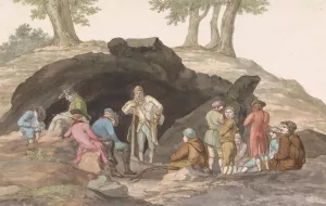 Oponthoud bij de Grotte delle Capre aan de grens bij Nemorosa en Fredda Oil painting by Abraham-Louis-Rodolphe Ducros