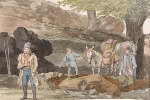 Oponthoud bij de Grotte delle Capre aan de grens bij Nemorosa en Fredda by Abraham-Louis-Rodolphe Ducros Oil Painting