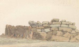 Panorama met monument van Feniciers of Carthagen op eiland Gozo by Abraham-Louis-Rodolphe Ducros Oil Painting