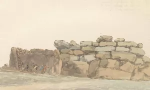 Panorama met monument van Feniciers of Carthagen op eiland Gozo by Abraham-Louis-Rodolphe Ducros Oil Painting
