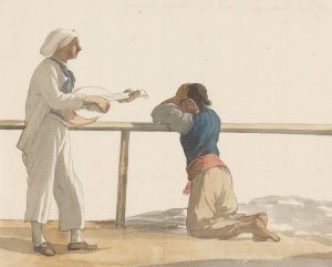 Personen aan boord van het schip l'Heureuse Marianne by Abraham-Louis-Rodolphe Ducros Oil Painting