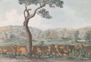 Ruine van Castor en Pollux tempel binnen muren van oude Agrigento Oil painting by Abraham-Louis-Rodolphe Ducros