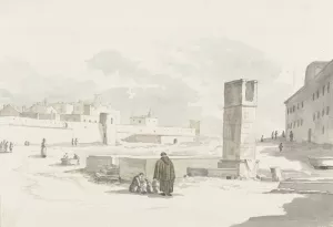 Stadsgezicht in Giovenazzo by Abraham-Louis-Rodolphe Ducros Oil Painting