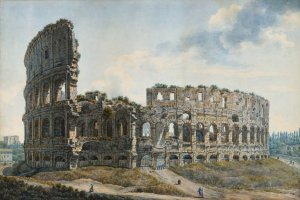 The Colosseum, Rome. by Abraham-Louis-Rodolphe Ducros Oil Painting