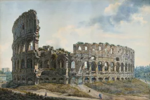 The Colosseum, Rome. by Abraham-Louis-Rodolphe Ducros Oil Painting