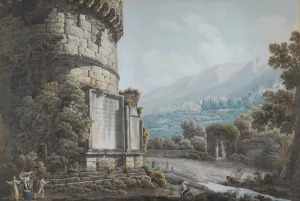 The Tomb Of Plautius Lucanus Near The Ponte Lucano by Abraham-Louis-Rodolphe Ducros Oil Painting