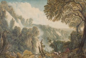 The Waterfalls at Tivoli by Abraham-Louis-Rodolphe Ducros Oil Painting
