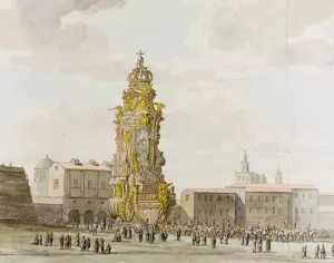 Triomfwagen voor Santa Rosalia by Abraham-Louis-Rodolphe Ducros Oil Painting