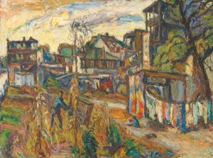 City Scene by Abraham Manievich Oil Painting
