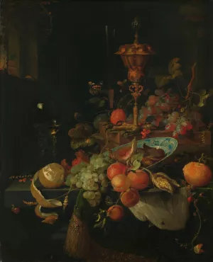 Still Life with Fruit and a Beaker on a Cock's Foot by Abraham Mignon Oil Painting
