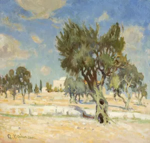 Olive trees near Jerusalem by Abraham Neuman Oil Painting