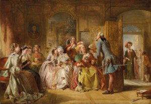 Academy for instruction in the discipline of the fan, 1711 by Abraham Solomon Oil Painting