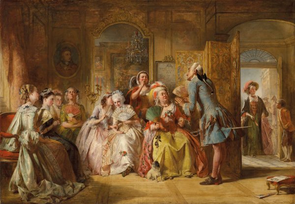 Main Product Photo of Academy for instruction in the discipline of the fan, 1711  Painting by Abraham Solomon
