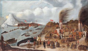 Danish Whaling Station by Abraham Speeck Oil Painting