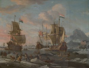 The Dutch Whaling Fleet by Abraham Storck Oil Painting