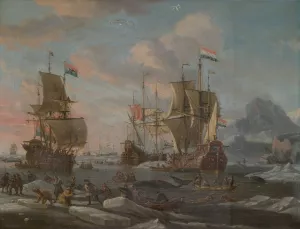 The Dutch Whaling Fleet by Abraham Storck Oil Painting