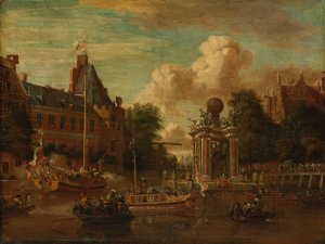 The Muscovite legation visiting Amsterdam, 29 August 1697 by Abraham Storck Oil Painting