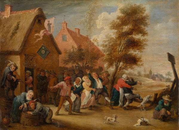 Country Fair  by Abraham Teniers - Hand-Painted Oil Painting Reproduction