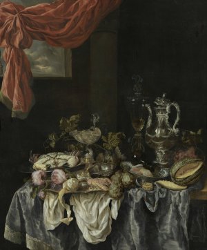 Sumptuous Still Life by Abraham Van Beijeren Oil Painting
