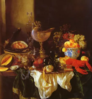 A Still Life with a Nautilus Cup painting by Abraham Van Beyeren