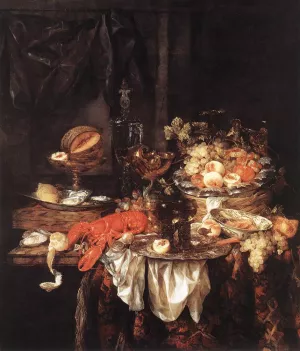 Banquet Still-Life with a Mouse by Abraham Van Beyeren Oil Painting