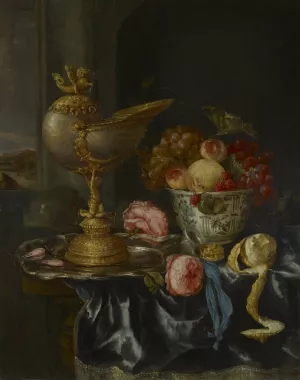 Banquet Still Life with Nautilus Cup by Abraham Van Beyeren Oil Painting