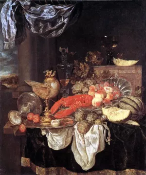 Large Still-life with Lobster painting by Abraham Van Beyeren