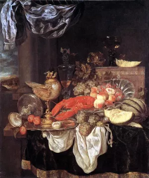 Large Still-life with Lobster Oil painting by Abraham Van Beyeren