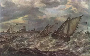 Rough Sea by Abraham Van Beyeren - Oil Painting Reproduction