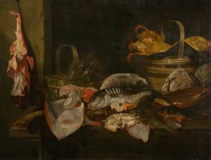 Still Life with Fish by Abraham Van Beyeren Oil Painting