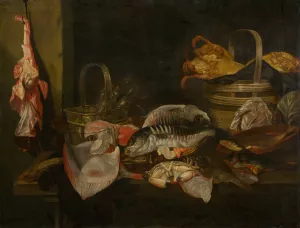 Still Life with Fish by Abraham Van Beyeren Oil Painting