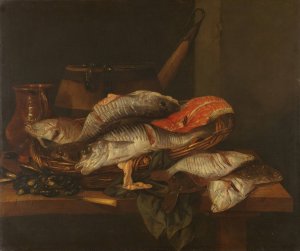Still Life with Fish by Abraham Van Beyeren Oil Painting