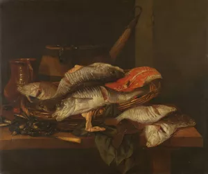 Still Life with Fish by Abraham Van Beyeren Oil Painting