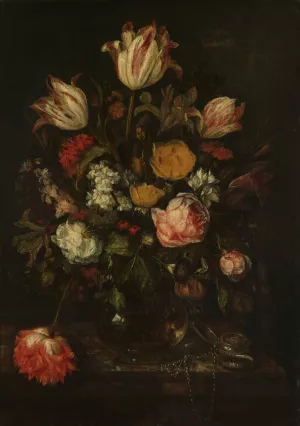 Still Life with Flowers by Abraham Van Beyeren Oil Painting