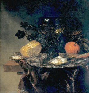 Still Life with Oysters by Abraham Van Beyeren Oil Painting