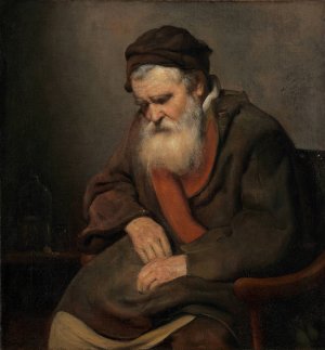 Old Man Asleep by Abraham Van Dijck Oil Painting