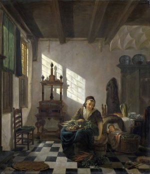 The Housewife by Abraham Van Strij Oil Painting