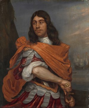 Portrait of Lieutenant-Admiral Cornelis Tromp in Roman Costume by Abraham Van Westerveld Oil Painting