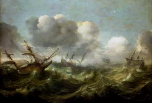 Stormy Sea by Abraham Willaerts Oil Painting