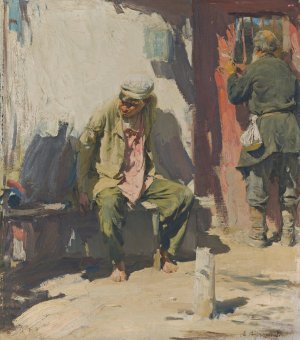 Beggars 2 by Abram Efimovich Arkhipov Oil Painting