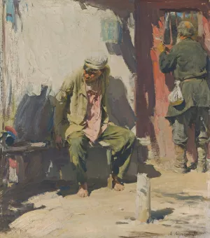 Beggars 2 by Abram Efimovich Arkhipov Oil Painting