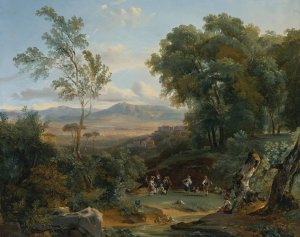 Landscape With A View Of Frascati by Achille-Etna Michallon Oil Painting