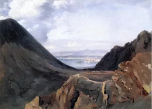 View of Naples from Vesuvius by Achille-Etna Michallon - Oil Painting Reproduction