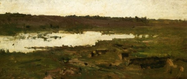 Pond by Achille Formis Befani - Hand-Painted Oil Painting Reproduction